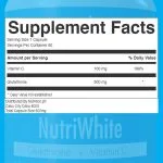 NutriWhite Glutathione Capsules Supplement Facts
