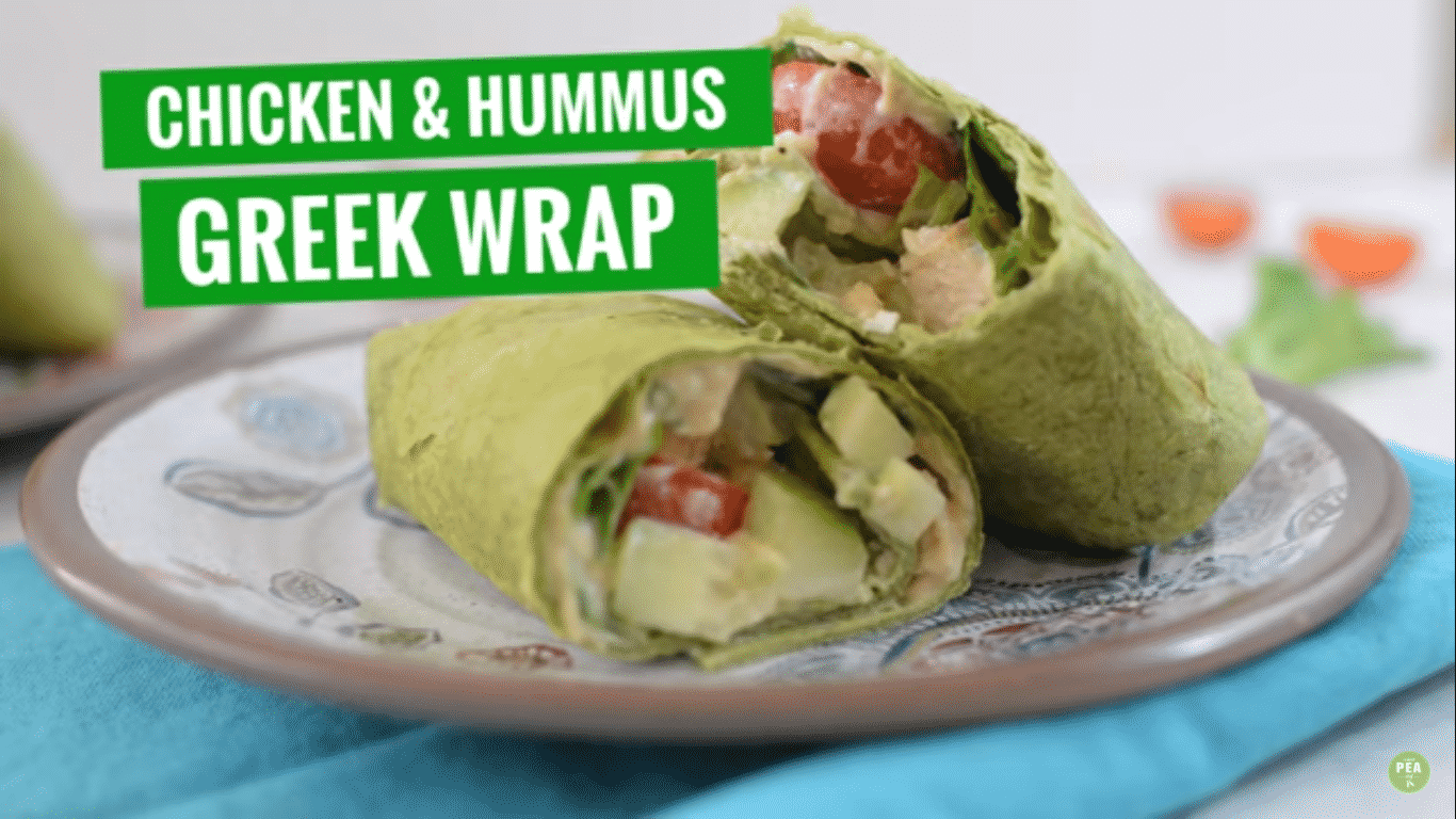 Chicken Hummus Greek Wrap"