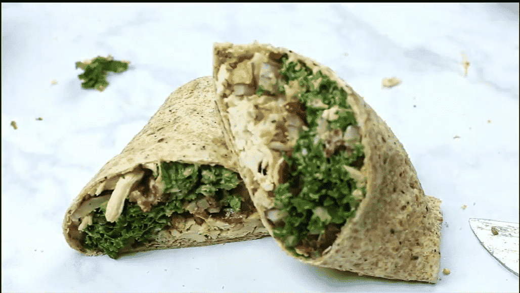 Chicken and Kale Caesar Wrap"